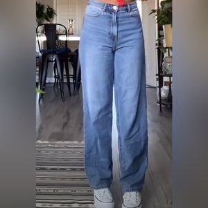 H&M LOOSE STRAIGHT HIGH WAIST JEANS